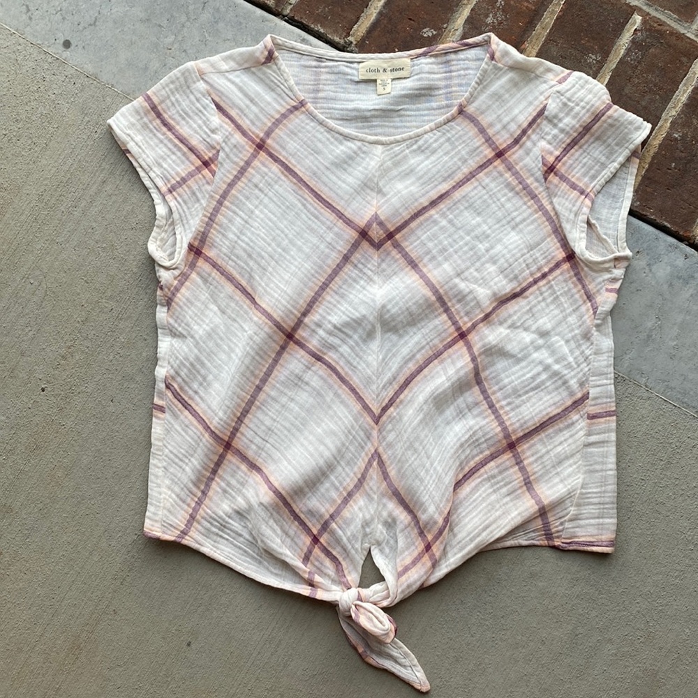 Cloth & Stone Tie Front Shirt